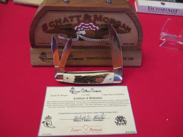 Schatt & Morgan Stag Handle Large Dog Leg Whittler 9th Edition President's Choice Schatt & Morgan Stag Handle Large Dog Leg Whittler 9th Edition President's Choice