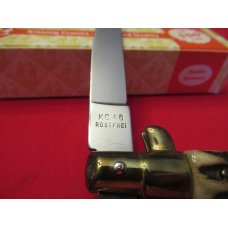 Kissing Crane Stag Handle Stiletto  Lock Back