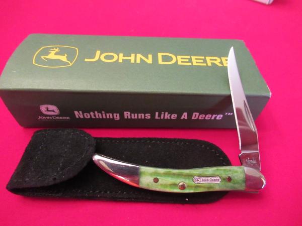 Case XX Green Bone Handle Tiny Toothpick John Deere Pattern 610096 SS Case XX Green Bone Handle Tiny Toothpick John Deere Pattern 610096 SS