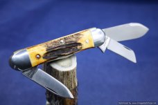 Schatt & Morgan Cutlery #63 Rail Splitter, Torched Stag Short Run1 of 30. #1357 Schatt & Morgan Cutlery #63 Rail Splitter, Torched Stag Short Run1 of 30. #1357