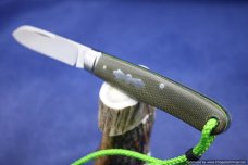 Todd Davison Custom Green Canvas Micarta Folder. #1651 Todd Davison Custom Green Canvas Micarta Folder. #1651