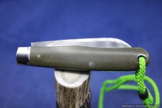 Todd Davison Custom Green Canvas Micarta Folder. #1651 Todd Davison Custom Green Canvas Micarta Folder. #1651
