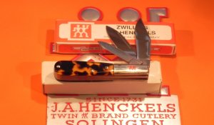 J A Henckels 3 Blade Barlow "Hand Forged" (HK-26-T) with Faux Tortoise Shell Handles -NOS