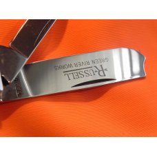 Russell (Green River Works) Barlow Pocket Knife w/ Dark Green Bone Handles & Blade Etching -NOS Russell (Green River Works) Barlow Pocket Knife w/ Dark Green Bone Handles & Blade Etching -NOS