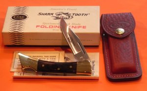 1981 Case xx Shark Tooth Folding Hunter P197 L SSP  Knife w/ Sheath, Instructions and Orig Box - NOS