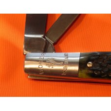 Vintage Boker 2 Blade Barlow with Dark Green Pick Bone Handles & Tree Brand Blade Etch! -NM & NOS Vintage Boker 2 Blade Barlow with Dark Green Pick Bone Handles & Tree Brand Blade Etch! -NM & NOS