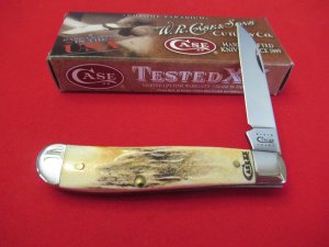 Case XX Stag Handle Mini Trapper Pattern # 5107W CV 