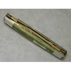 Fight'n Rooster Germany Smooth Green Bone Bullock Shield Stockman Knife with Gold Blades 1 of 12 Fight'n Rooster Germany Smooth Green Bone Bullock Shield Stockman Knife with Gold Blades 1 of 12
