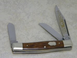 Fight'n Rooster Germany Smooth Bone Federal Shield 1982 Florida Knife Collectors Stockman Knife