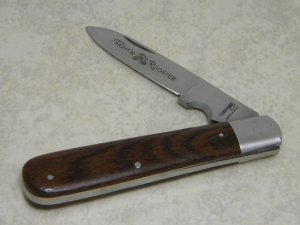 Fight'n Rooster Solingen Germany Wood 1 Blade Electricians Knife with Wire Stripper
