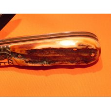 Vintage Bulldog Brand HAND MADE, 2 Blade "Kentucky Burley" Tobacco Barlow w Gnarly Deer Stag Handles Vintage Bulldog Brand HAND MADE, 2 Blade "Kentucky Burley" Tobacco Barlow w Gnarly Deer Stag Handles