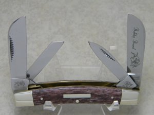 Bulldog Brand Hammer Forged Solingen Germany 2006 "Prototype" Purple Bone 4 Blade Congress Knife