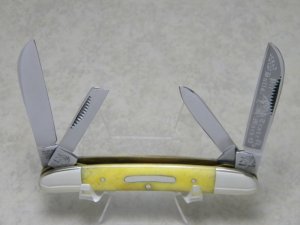 Bulldog Brand Solingen Germany "Pit Bulls Trade Mark" Yellow Bone Congress Knife c.2004