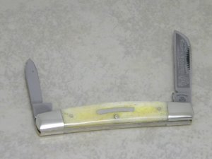 Fight'n Rooster Germany Smooth Natural Bone 2 Blade Half Congress Knife