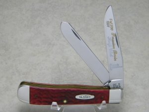 Case XX Bradford PA USA 1991 Dark Red Bone DR6254 SS Trapper Knife - Permian Basin Knife Club