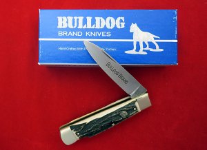Bulldog Brand Large Stag One Blade Lockback Knife Hercules 4 1/8 Awesome 2000 Y2K