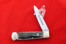 Bulldog Brand Large Stag One Blade Lockback Knife Hercules 4 1/8 Awesome 2000 Y2K
