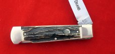 Bulldog Brand Large Stag One Blade Lockback Knife Hercules 4 1/8 Awesome 2000 Y2K