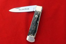 Bulldog Brand Large Stag One Blade Lockback Knife Hercules 4 1/8 Awesome 2000 Y2K