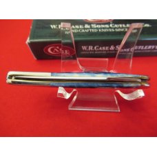 Case XX Tiny Texas Toothpick Amercian Flag Shield  Scrolled Bolsters Blue Bone  Pattern #610096