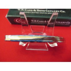 Case XX Tiny Texas Toothpick Amercian Flag Shield  Scrolled Bolsters Blue Bone  Pattern #610096
