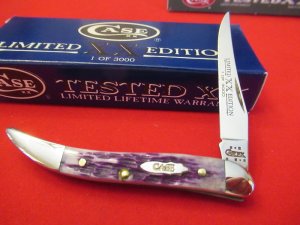 Case XX Limited Edition UlT, Violet  Bone Handles Tiny Texas Toothpick Pattern 610096 SS 