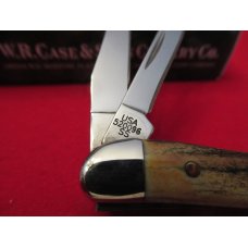 Case XX Stag Handle 2 Blade Tiny Texas Toothpick Red Letter Pattern # 520096 SS Case XX Stag Handle 2 Blade Tiny Texas Toothpick Red Letter Pattern # 520096 SS