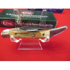 Case XX Stag Handle 2 Blade Tiny Texas Toothpick Red Letter Pattern # 520096 SS Case XX Stag Handle 2 Blade Tiny Texas Toothpick Red Letter Pattern # 520096 SS