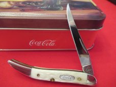 Case XX Coca- Cola Tiny Texas Toothpick Natural Bone Handles Pattern # 610096 SS Case XX Coca- Cola Tiny Texas Toothpick Natural Bone Handles Pattern # 610096 SS