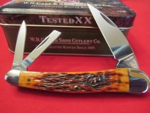 Case XX Chestnut Bone Silver Script SeaHorse Whittler Pattern # 6355 WH SS