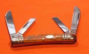 1983 Bulldog Brand Hand Made Tobacco Congress & Beautiful Synthetic Handles & Tobacco Leaf Shield
