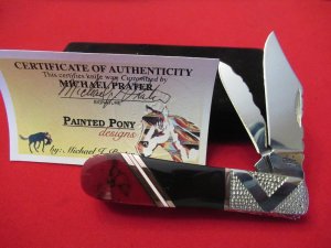  Case XX Barlow Proto By Painted Pony  Exotic  Blod Turquoise & Jet Onyx Decked out 