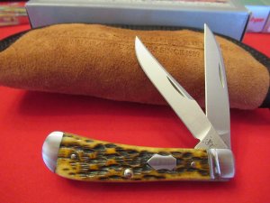 20013 Case XX Toney Bose Peach Seed Jigged Antique Bone Wharncliffe Trapper Pattern TB622013 154-CM