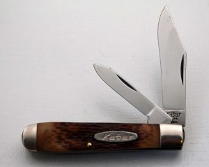 Kabar with Amber Jigged Delrin Covers In Excellent Condition (912)