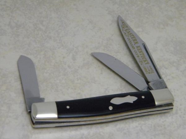 Fight'n Rooster Germany Celebrated Black 1984 Eastern Kentucky Cutlery Club Stockman Knife Fight'n Rooster Germany Celebrated Black 1984 Eastern Kentucky Cutlery Club Stockman Knife