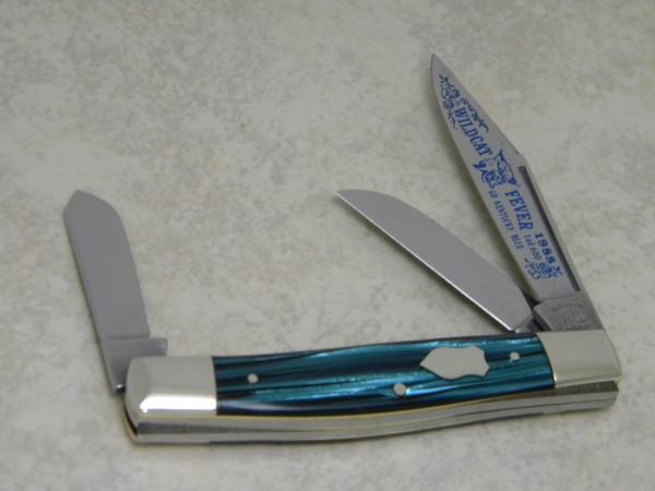 Fight'n Rooster Germany Celebrated Blue & Silver 1988 Wildcat Fever Go Kentucky Blue Stockman Knife