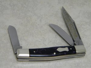 Fight'n Rooster Germany Celebrated Purple w/Rope Strands 1993 Cumberland Knife Club Stockman Knife