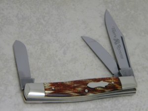 Fight'n Rooster Germany Celebrated Silver Red Flake Stockman Knife 1 of 600