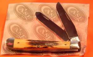 Vint Case xx 1990 2 Blade Trapper Pocket Knife –MDL# 5254 SSP -Great Stag Handles -NOS