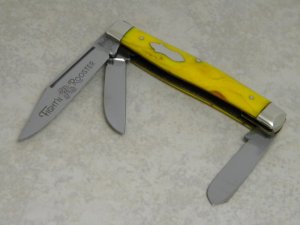 Fight'n Rooster Germany Celebrated Butter & Molasses "Fight'n Rooster" Etch Stockman Knife