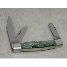 Fight'n Rooster Germany Frank Buster Cutlery Co. Mint Green Perloid Etched Stockman Knife Pre 1982 Fight'n Rooster Germany Frank Buster Cutlery Co. Mint Green Perloid Etched Stockman Knife Pre 1982