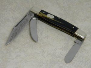 Fight'n Rooster Germany Celebrated Coon Stripe Fancy "Fight'n Rooster" Etch Stockman Knife 1 of 200