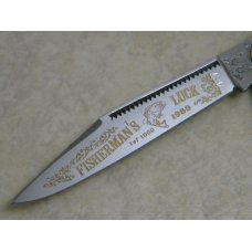 Fight'n Rooster Germany Celebrated Green & Tan Stripe 1989 Fisherman's Luck Stockman Knife Fight'n Rooster Germany Celebrated Green & Tan Stripe 1989 Fisherman's Luck Stockman Knife