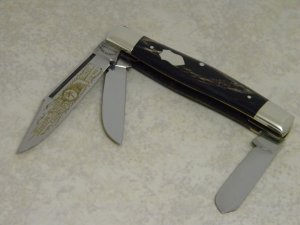Fight'n Rooster Germany Celebrated Buffalo Horn 1983 Florida Knife Collectors Stockman Knife
