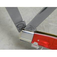 Fight'n Rooster Germany Celebrated Red & Black Indiana Hoosiers Gold Etch Stockman Knife