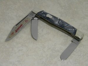 Fight'n Rooster Germany Celebrated Fingerprint "Jubilee" Red & Gold Etch Stockman Knife