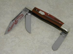Fight'n Rooster Germany Celebrated Rose & Black Stripe " Louisville Cardinals" Stockman Knife