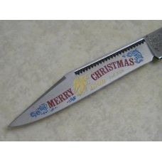 Fight'n Rooster Germany Celebrated Blue & Silver " Merry Christmas 1990" Stockman Knife