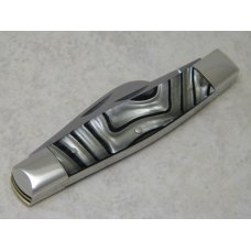 Fight'n Rooster Germany Celebrated Black & Silver Swirl 1988 "No Pain No Gain" Stockman Knife