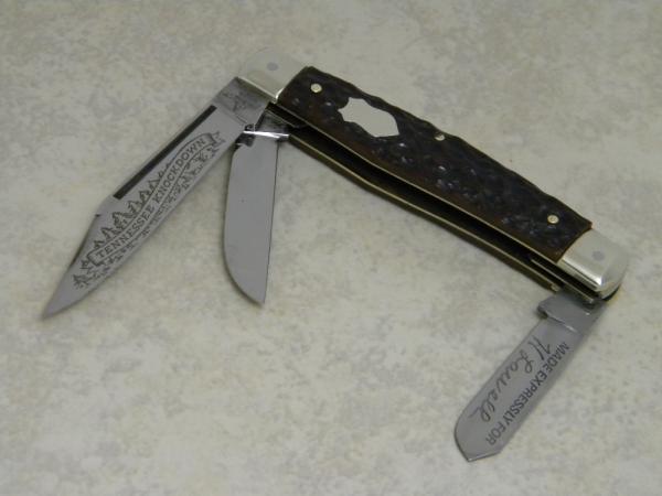 Fight'n Rooster Frank Buster Cutlery Co. Germany Bone Tennessee Knockdown Stockman Knife c.1979 Fight'n Rooster Frank Buster Cutlery Co. Germany Bone Tennessee Knockdown Stockman Knife c.1979